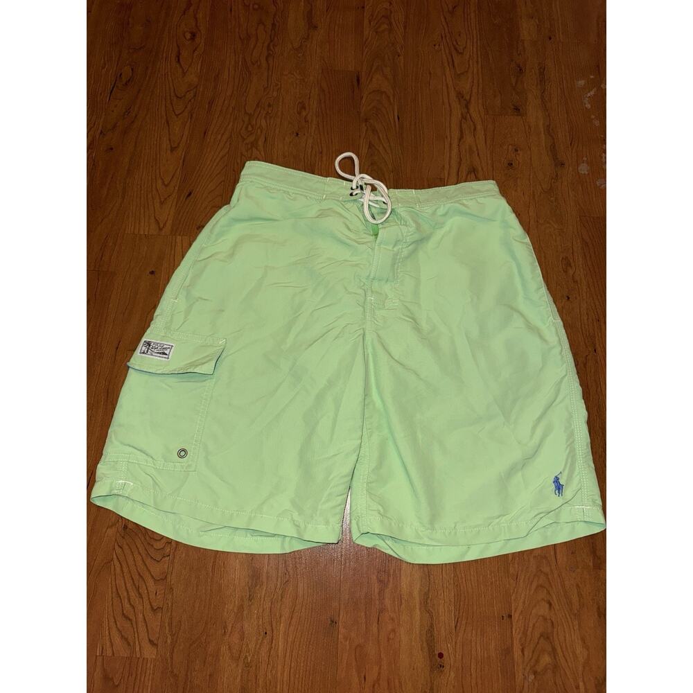Polo by Ralph Lauren Green Swim Trunks Drawstring Medium
